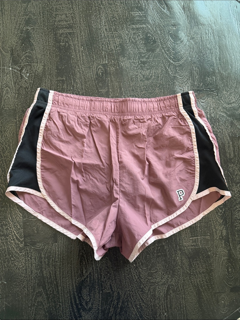PINK Victoria's Secret Mauve Athletic Shorts with Black Panels